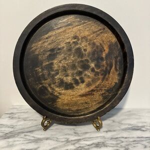 Rustic Wooden Round Tray 15”